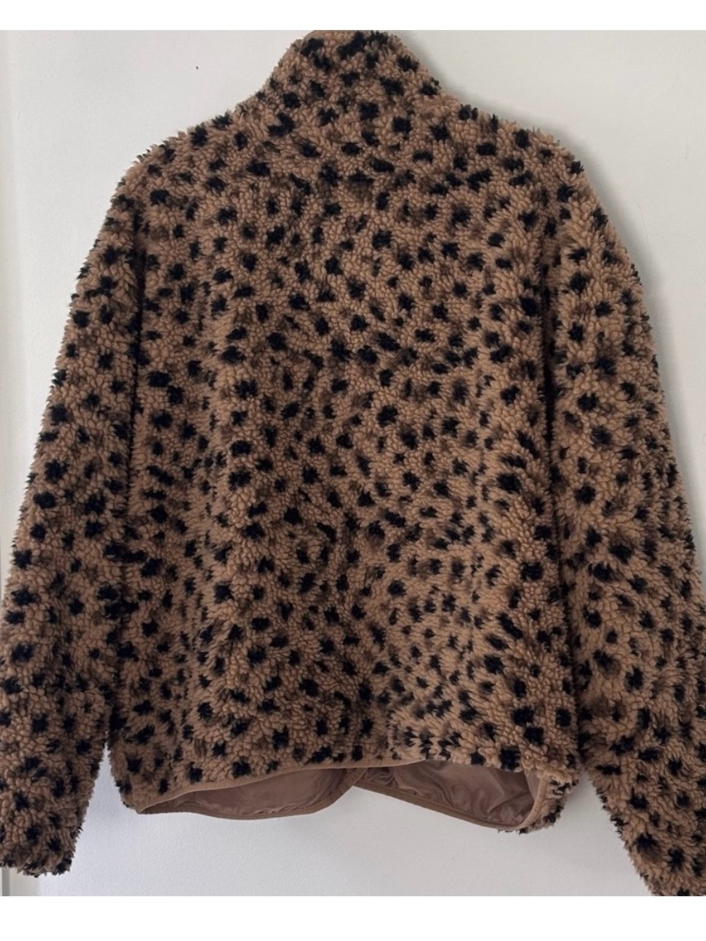 Cheetah Leopard Print Fabletics Tahoe Teddy Coat Snap Up Jacket XXL - Picture 2 of 6